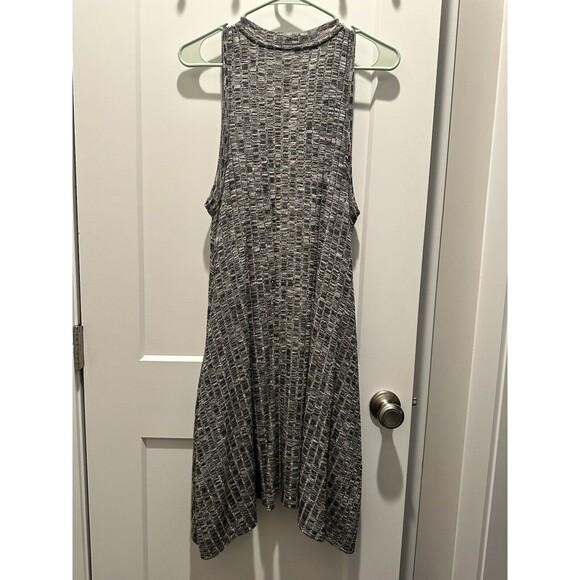 Maeve Emerson Swing Dress Medium Anthropologie Black Space Dye Ribbed Jersey - Picture 5 of 5